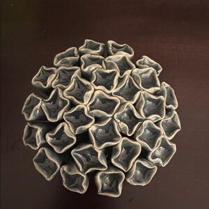Soothing Blue-Green Ceramic Flower Sculpture by Chive